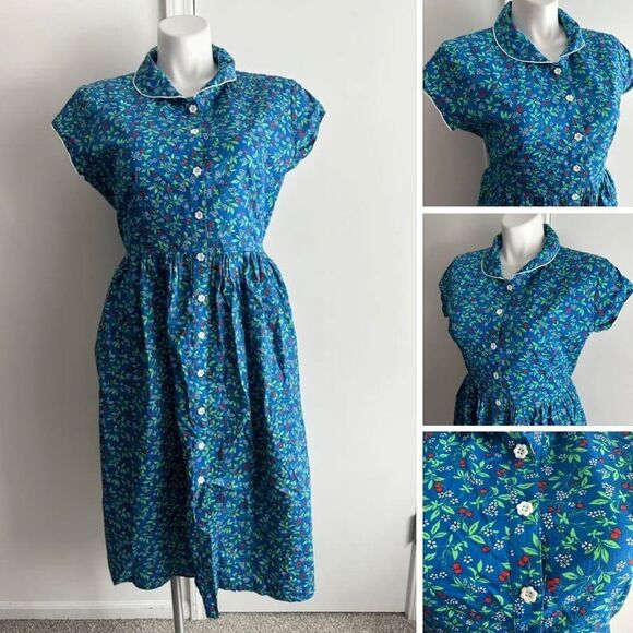 Lanz of Salzburg Dresses & Skirts - Blue Floral Dress, Size XL, Lanz of Salzburg